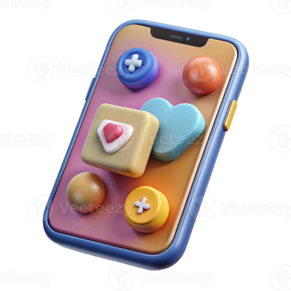 extraordinary minimalist Modern Smartphone with Social Media App Cutout premium png