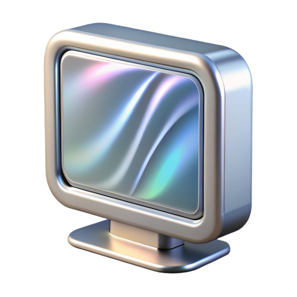 beautiful artistic Modern Smart Tv Silver Frame Isolated png