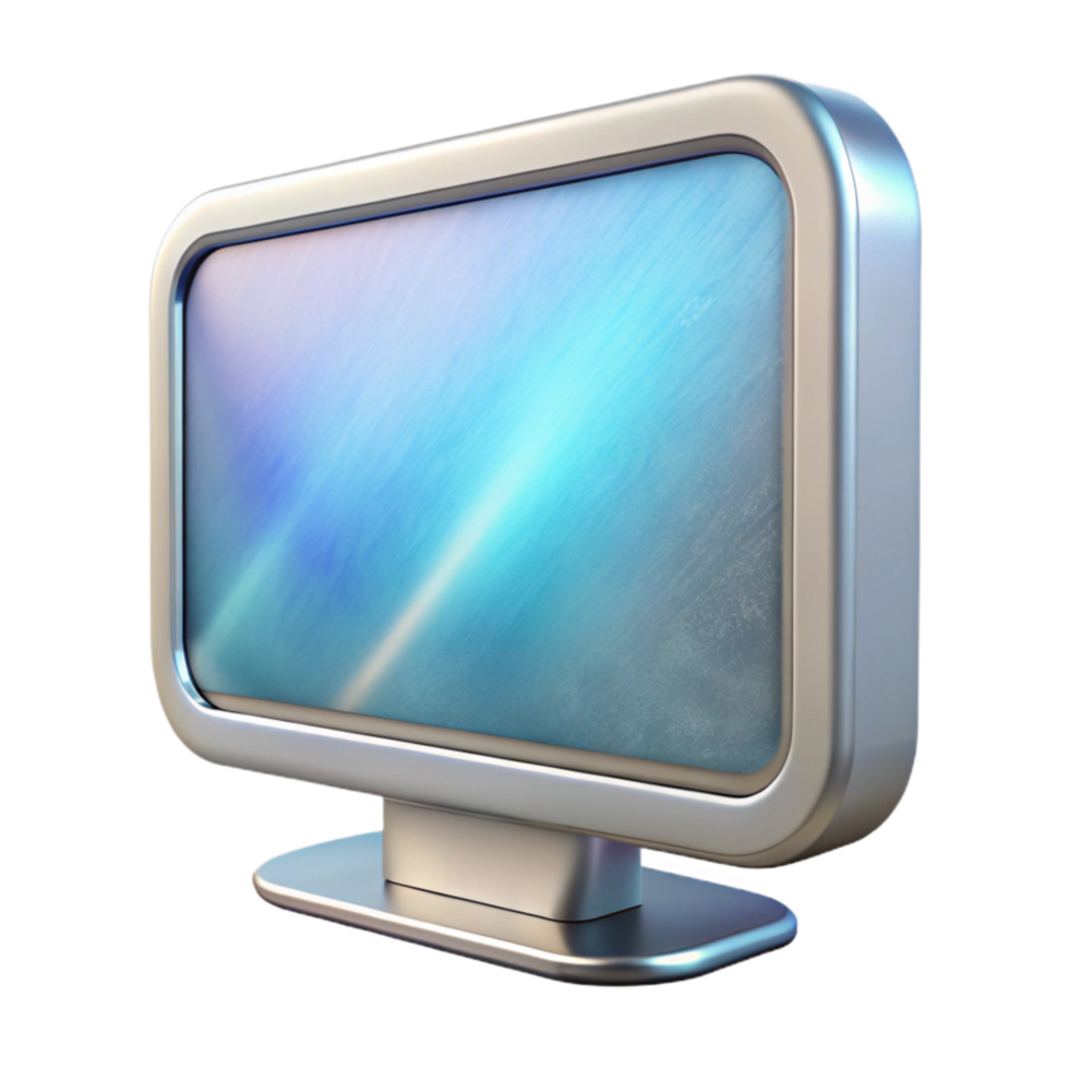 magnificent artistic Modern Smart Tv Silver Frame Isolated high resolution png