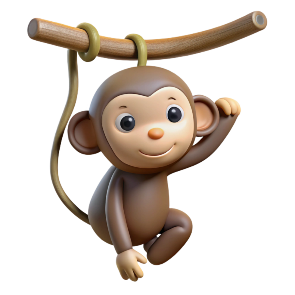 vibrant artistic Monkey Hanging From Branch Isolated authentic png