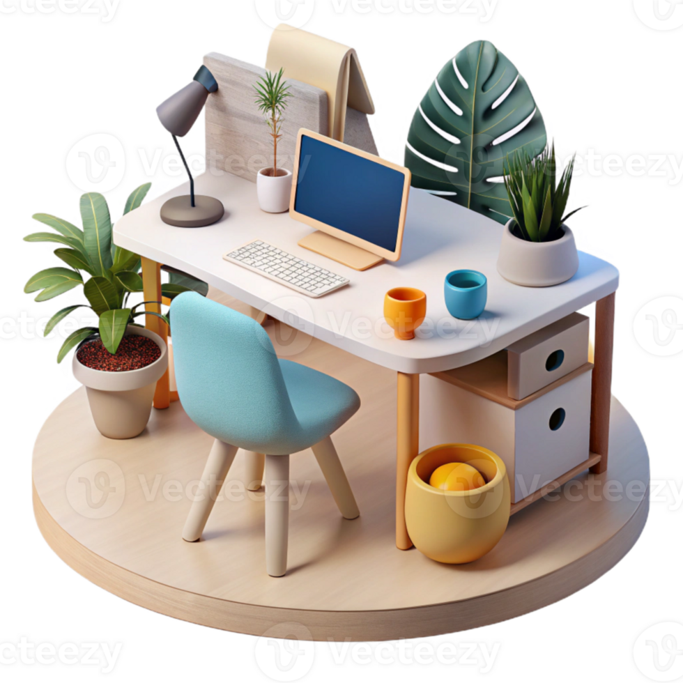 beautiful minimalist Modern Workspace with Minimalist Design genuine png