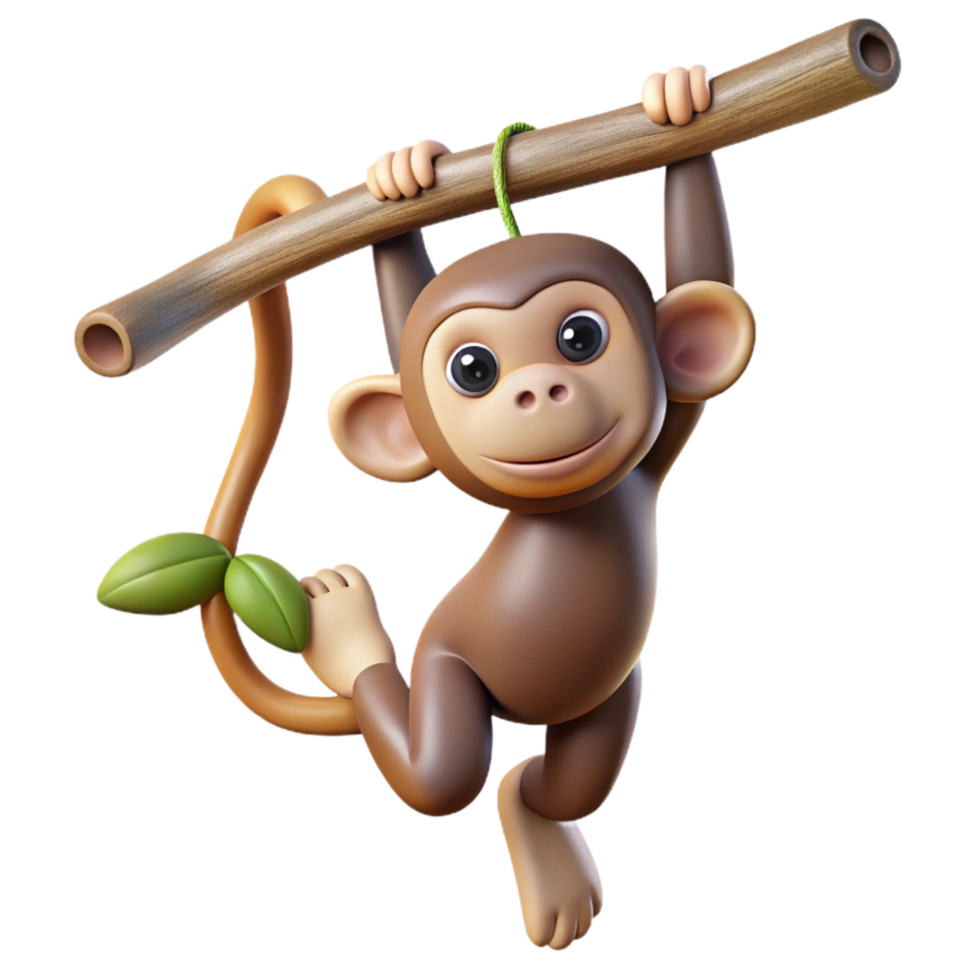 wonderful creative Monkey Hanging From Branch Isolated exclusive png