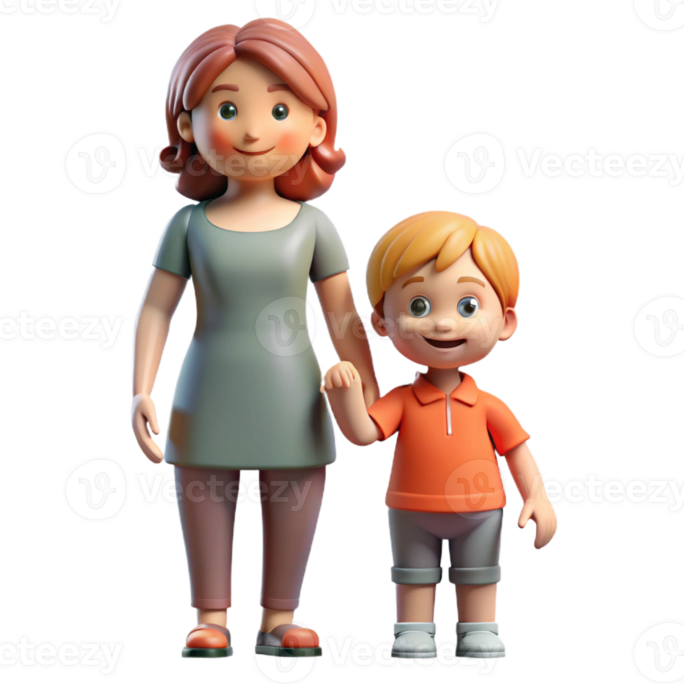 impressive traditional Mother and Child Holding Hands Cutout with Soft Lighting high quality png