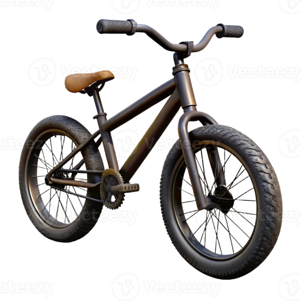 serene modern Mountain Bike Black Isolated Element premium png