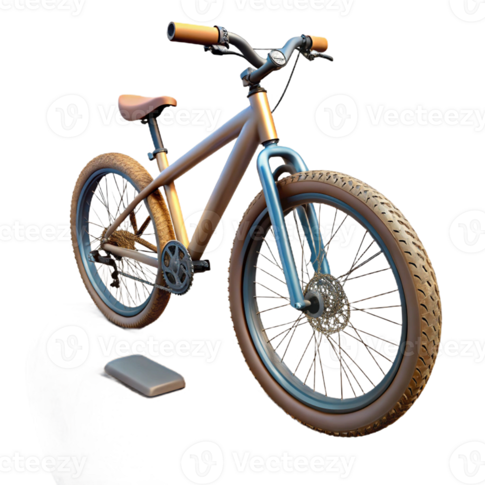 vibrant contemporary Mountain Bike on Rocky Trail Side View Isolated high quality png
