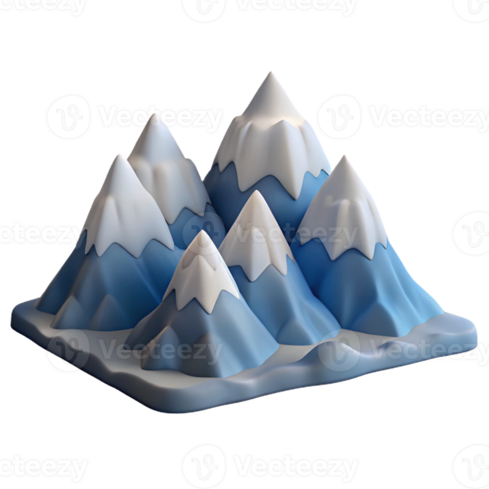 serene vintage Mountain Landscape Snow Capped Peaks Transparent Background original png