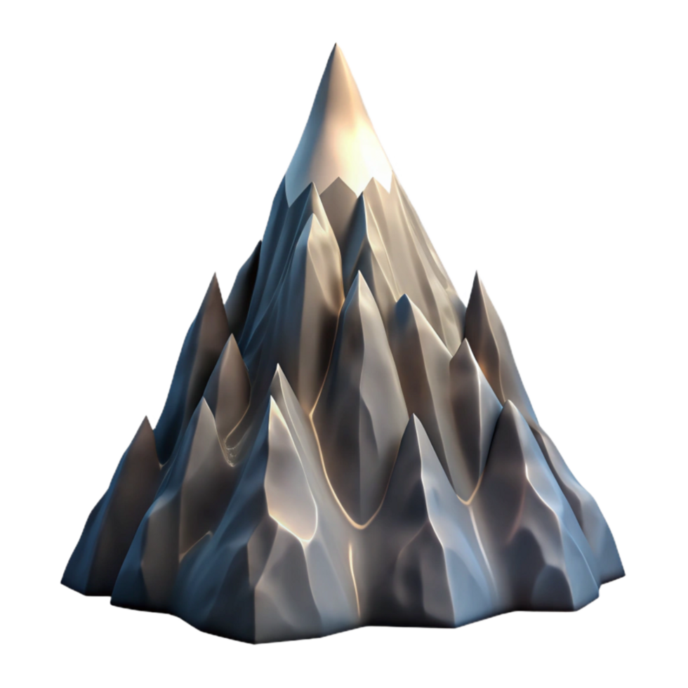 vibrant rustic Mountain Peak Jagged Silhouette Dramatic Lighting Isolated exclusive png
