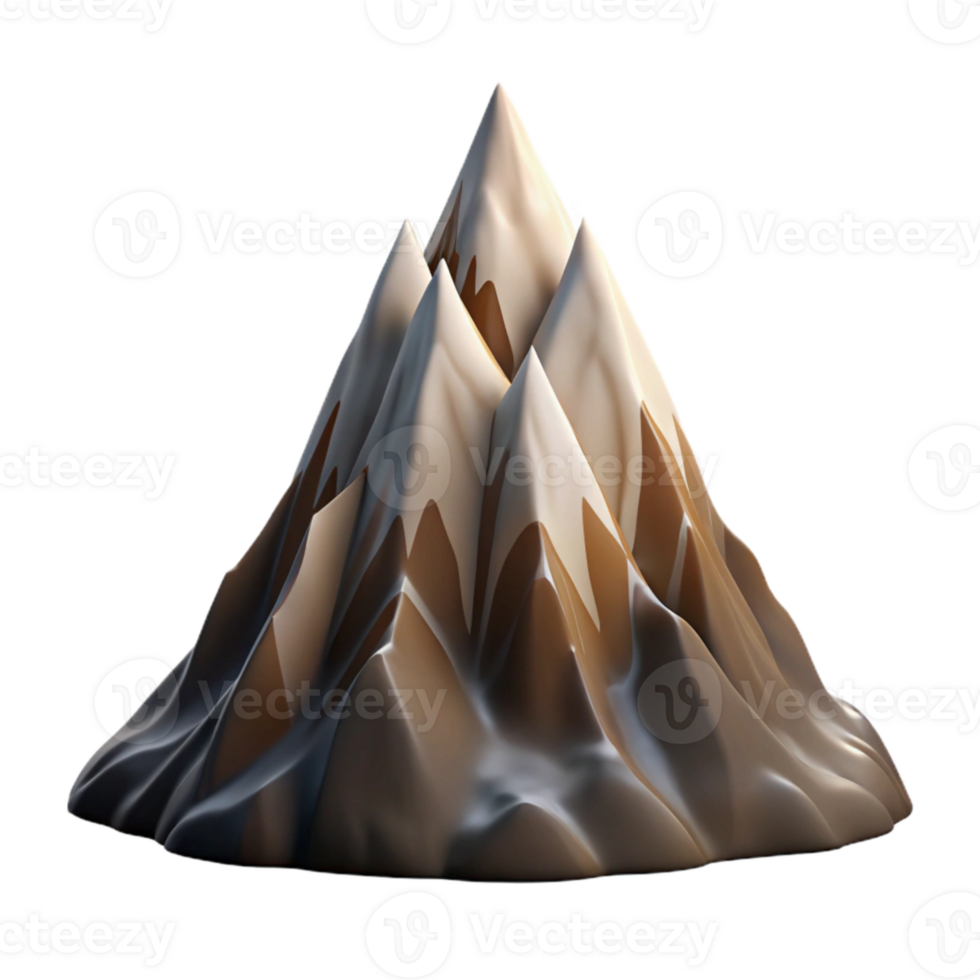 impressive minimalist Mountain Peak Jagged Silhouette Dramatic Lighting Isolated premium png
