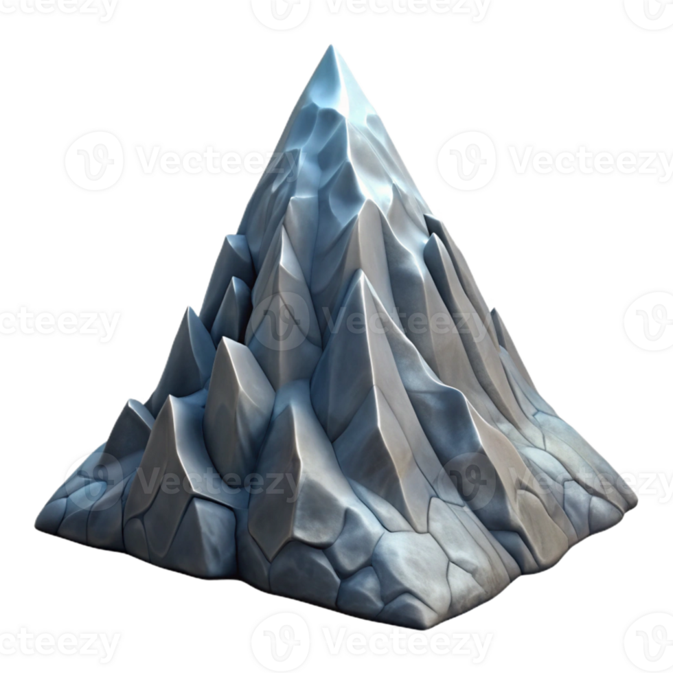 serene rustic Mountain Peak Cutout Isolated with Jagged Edges original png