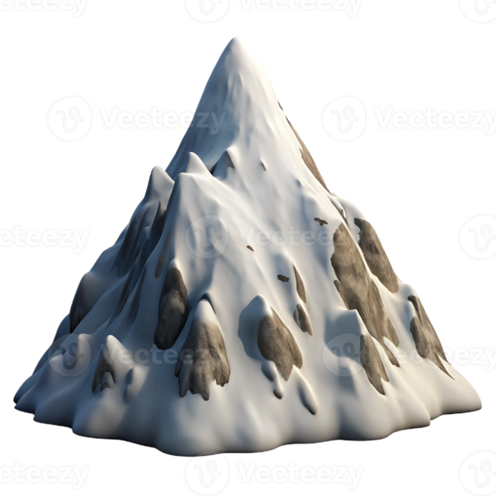 serene abstract Mountain Peak Snow Covered Rocky Terrain Winter Scene Isolated exclusive png
