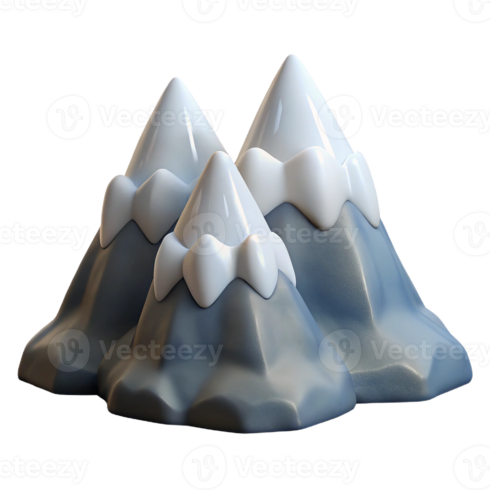 magnificent traditional Mountain Peaks Snow Capped White Cutout premium png
