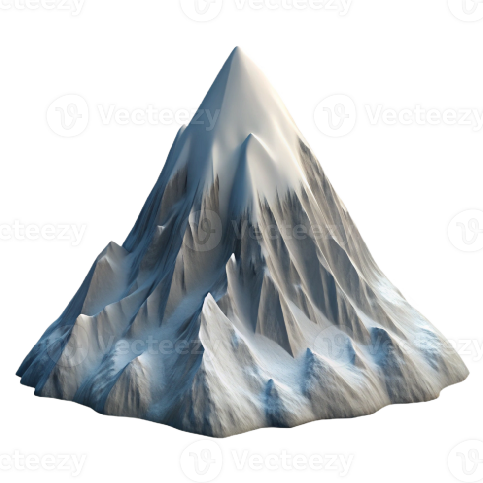 extraordinary traditional Mountain Peak Snow Covered Rocky Terrain Winter Scene Isolated original png