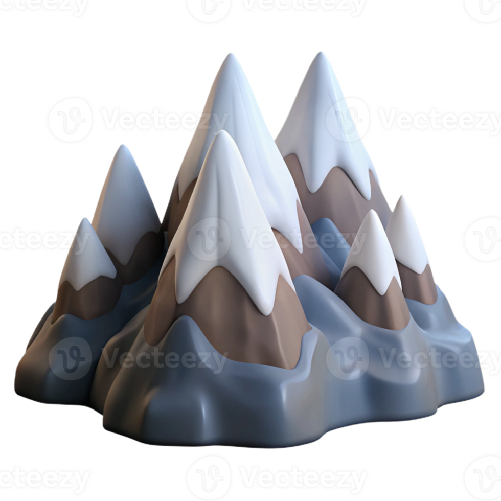 dramatic artistic Mountain Range Cutout Isolated with Snow Caps high resolution png