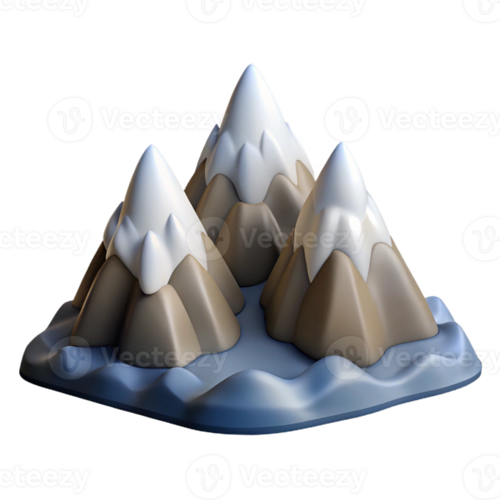 impressive vintage Mountain Range Cutout Isolated with Snow Caps detailed png