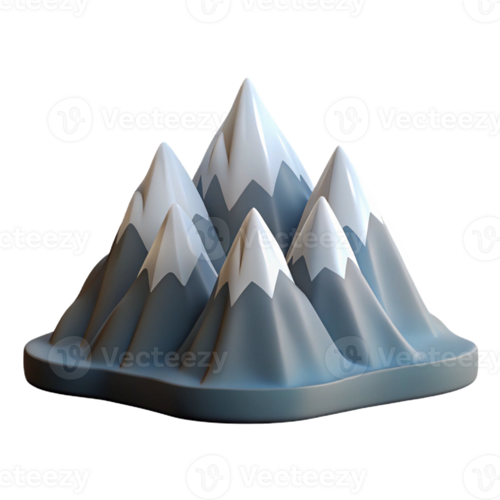 beautiful rustic Mountain Range Isolated with Snow Capped Peaks high quality png