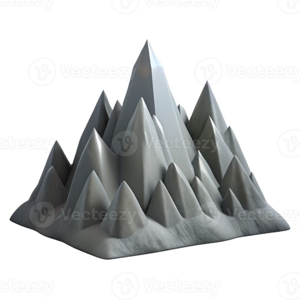 elegant modern Mountain Range Silhouette Grey Cutout detailed png