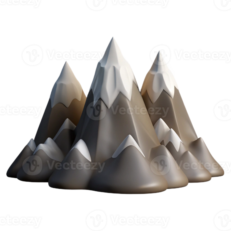 elegant artistic Mountain Range Silhouette Isolated png