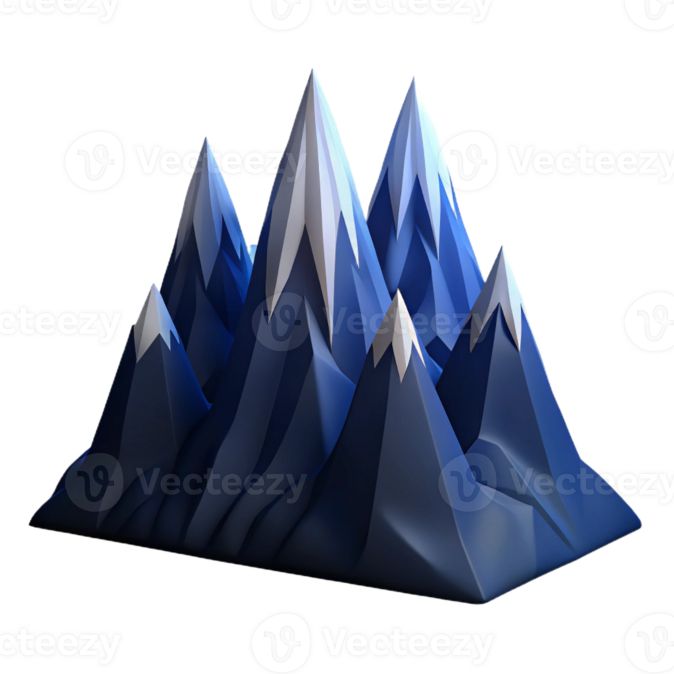 stunning creative Mountain Ridge Silhouette Jagged Peaks Dark Blue Sky Isolated high quality png