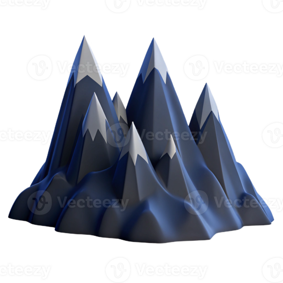 stunning traditional Mountain Ridge Silhouette Jagged Peaks Dark Blue Sky Isolated high quality png