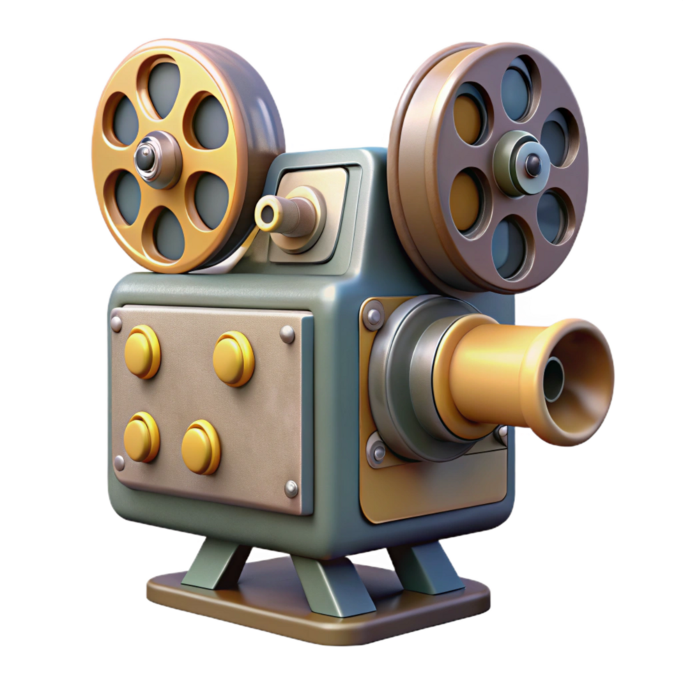impressive vintage Movie Projector Vintage Style Isolated high resolution png