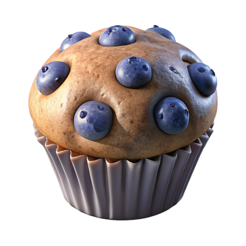 serene rustic Muffin Blueberry Top View Cutout genuine png