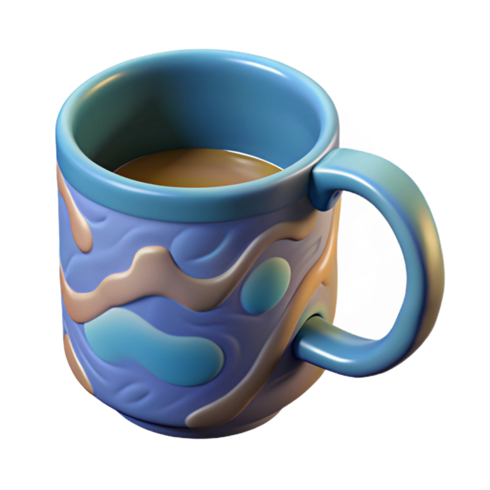 extraordinary abstract Mug Design Isolated with Transparent Background high quality png