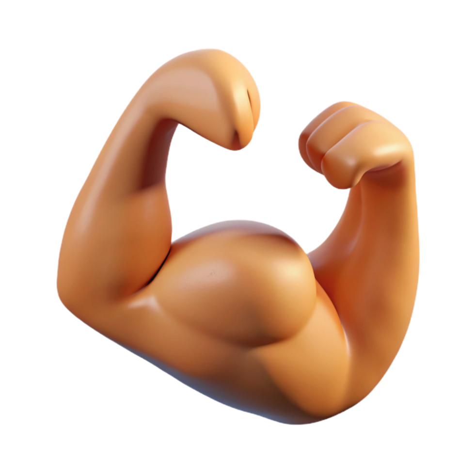 stunning artistic Muscular Arm Flexing Bicep Cutout Transparent Background detailed png