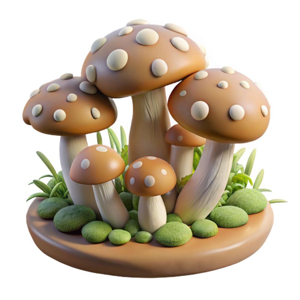 extraordinary abstract Mushroom Cluster in Forest Floor Transparent Background original png