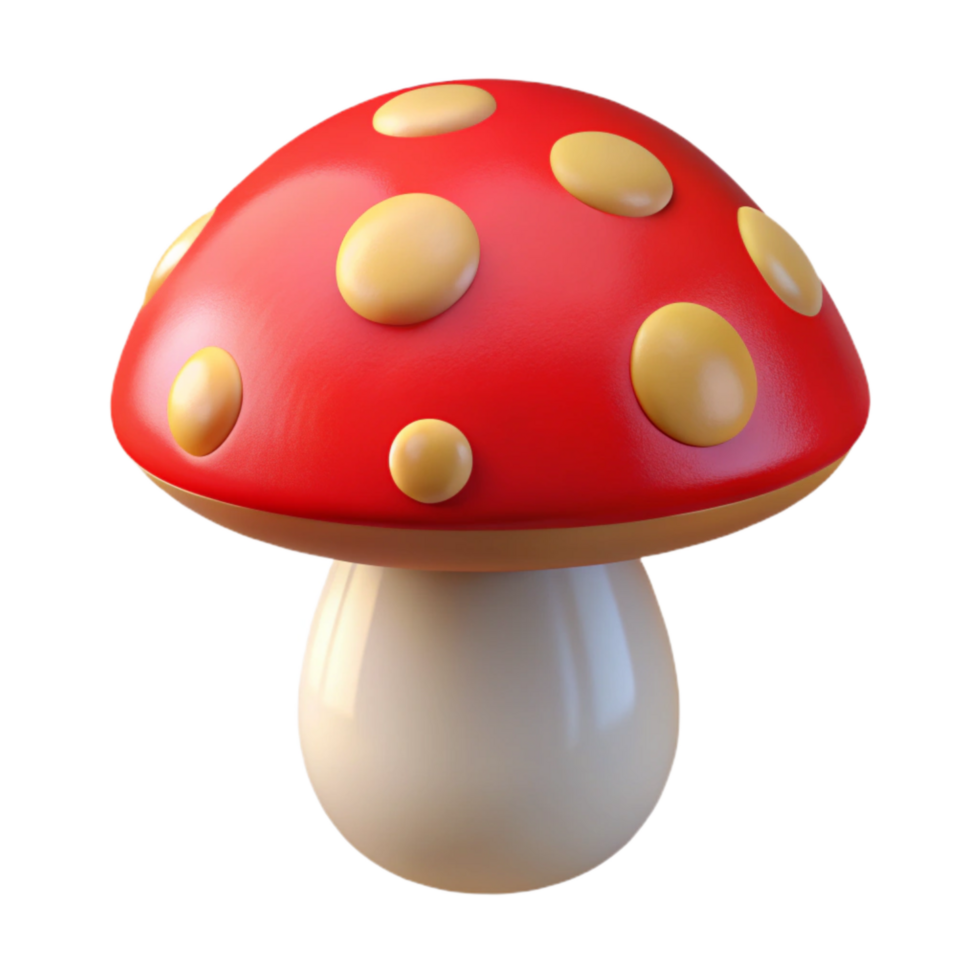 serene modern Mushroom Transparent Background with Red Cap genuine png