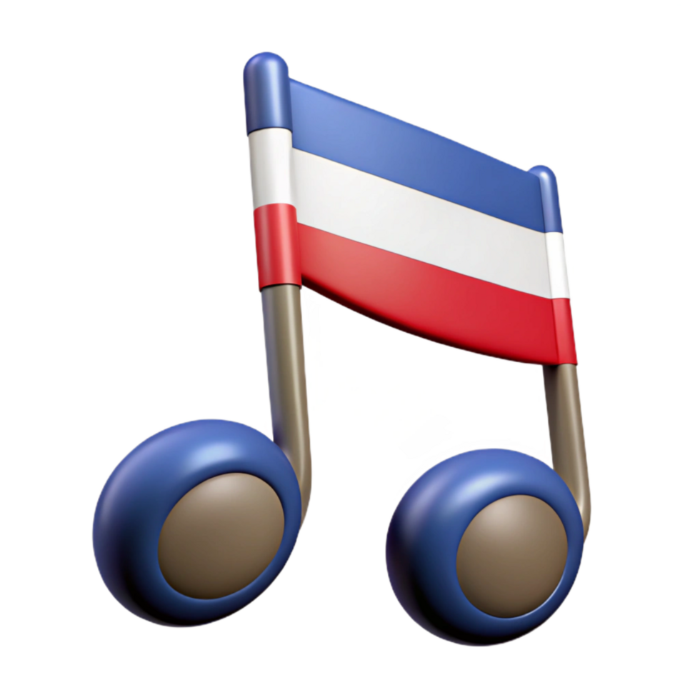 magnificent traditional Music Note Cutout with Stem and Flag Transparent Background png