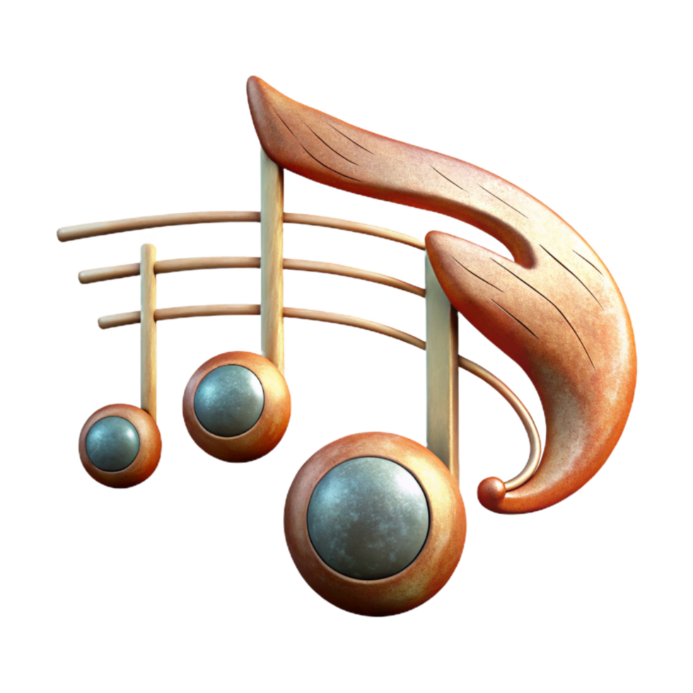 serene creative Music Notes Bass Clef Transparent Background png