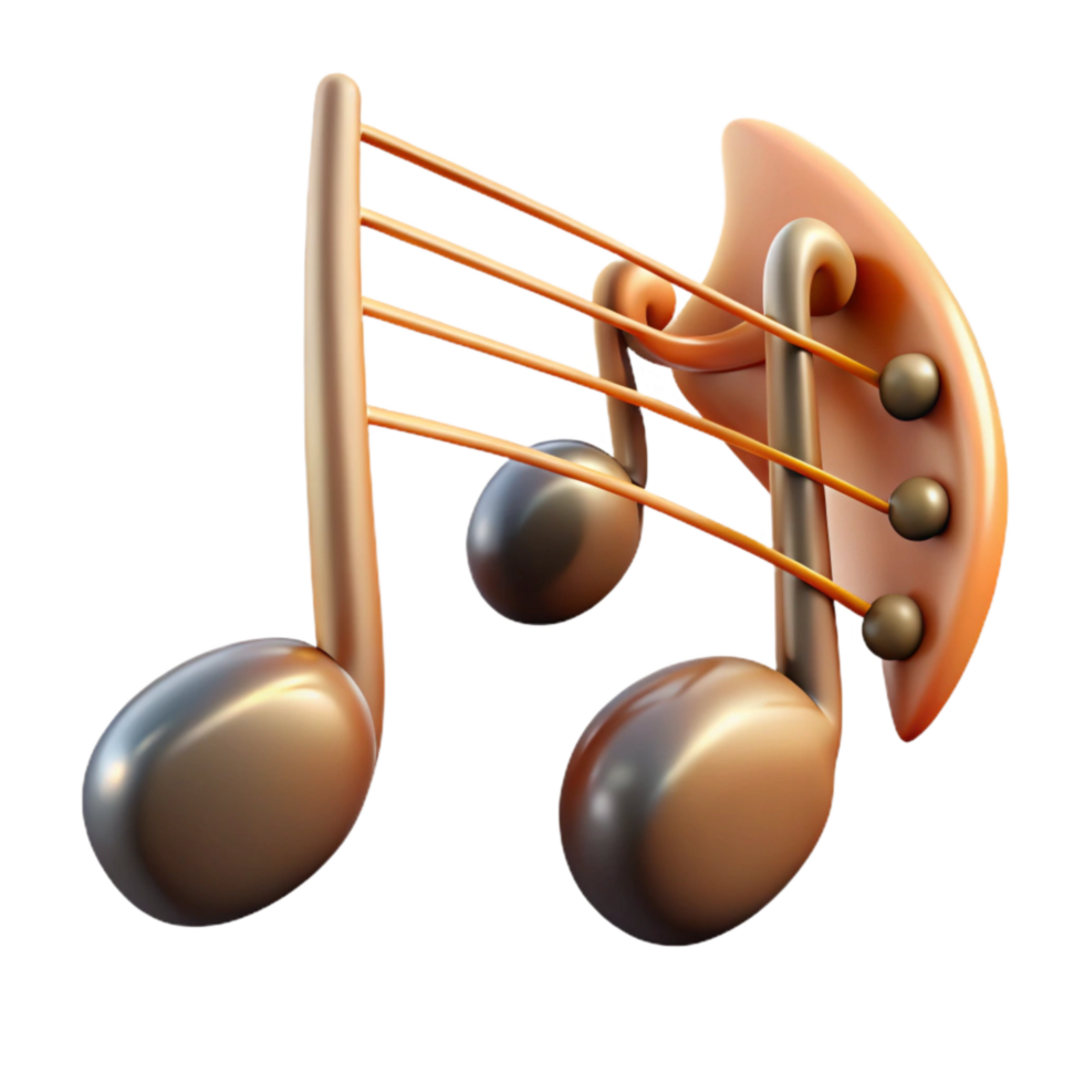 wonderful vintage Music Notes on Staff Transparent Background high resolution png