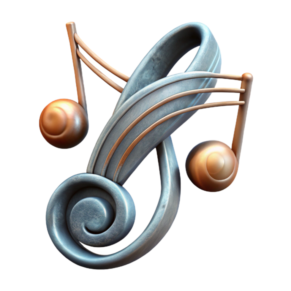 beautiful minimalist Music Notes Bass Clef Transparent Background exclusive png