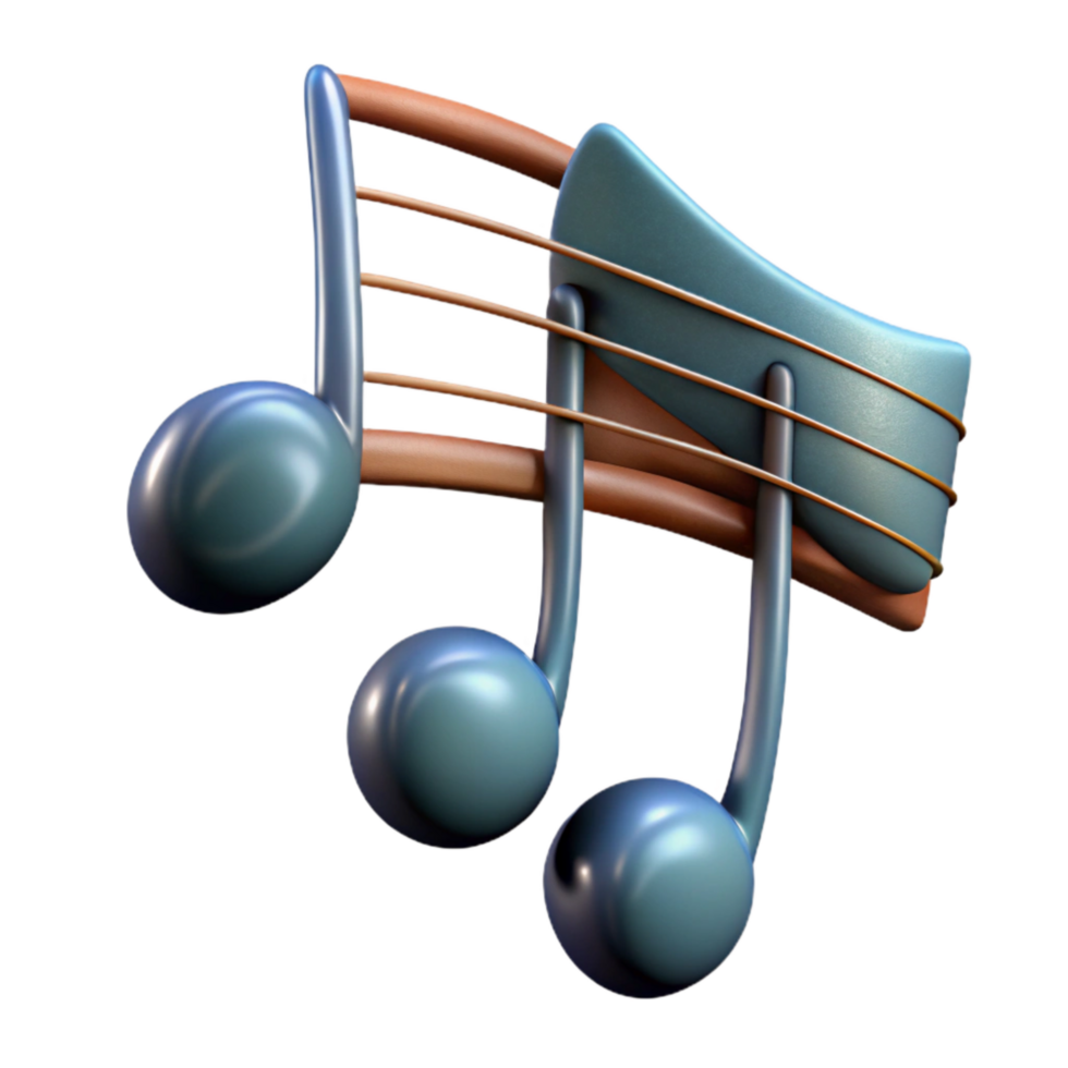 serene creative Music Notes on Staff Transparent Background png