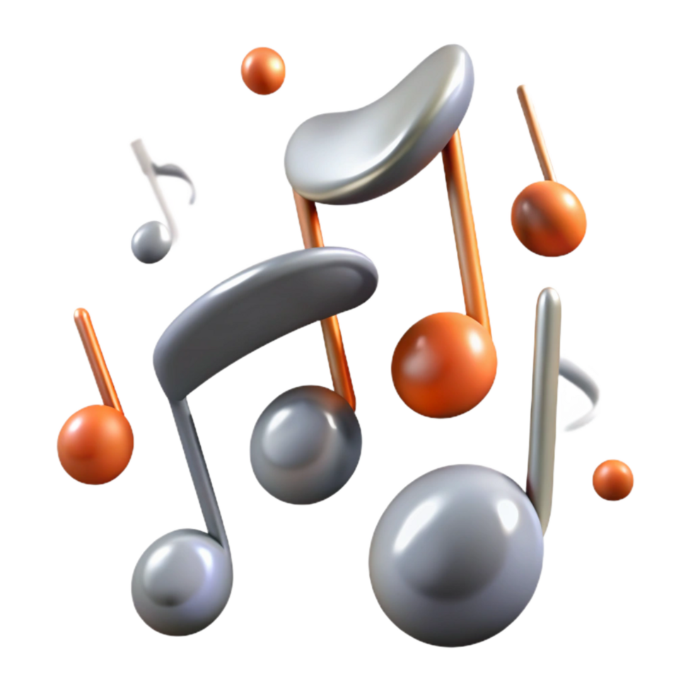 beautiful creative Music Notes Floating with Transparent Background genuine png