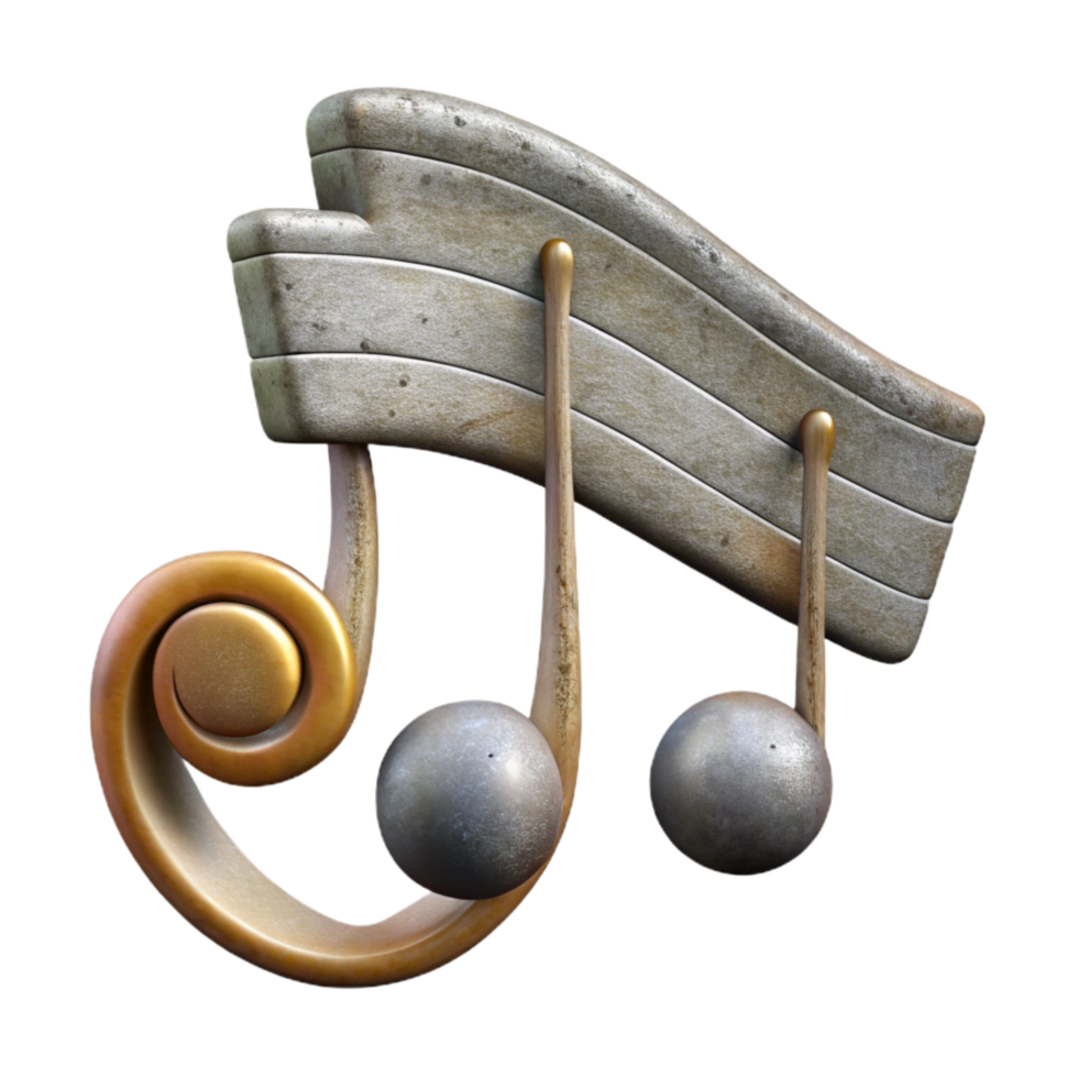dramatic classic Music Notes Bass Clef Transparent Background high quality png