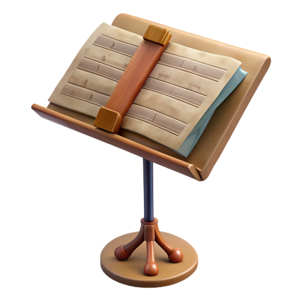 impressive classic Music Stand with Sheet Music Cutout high resolution png