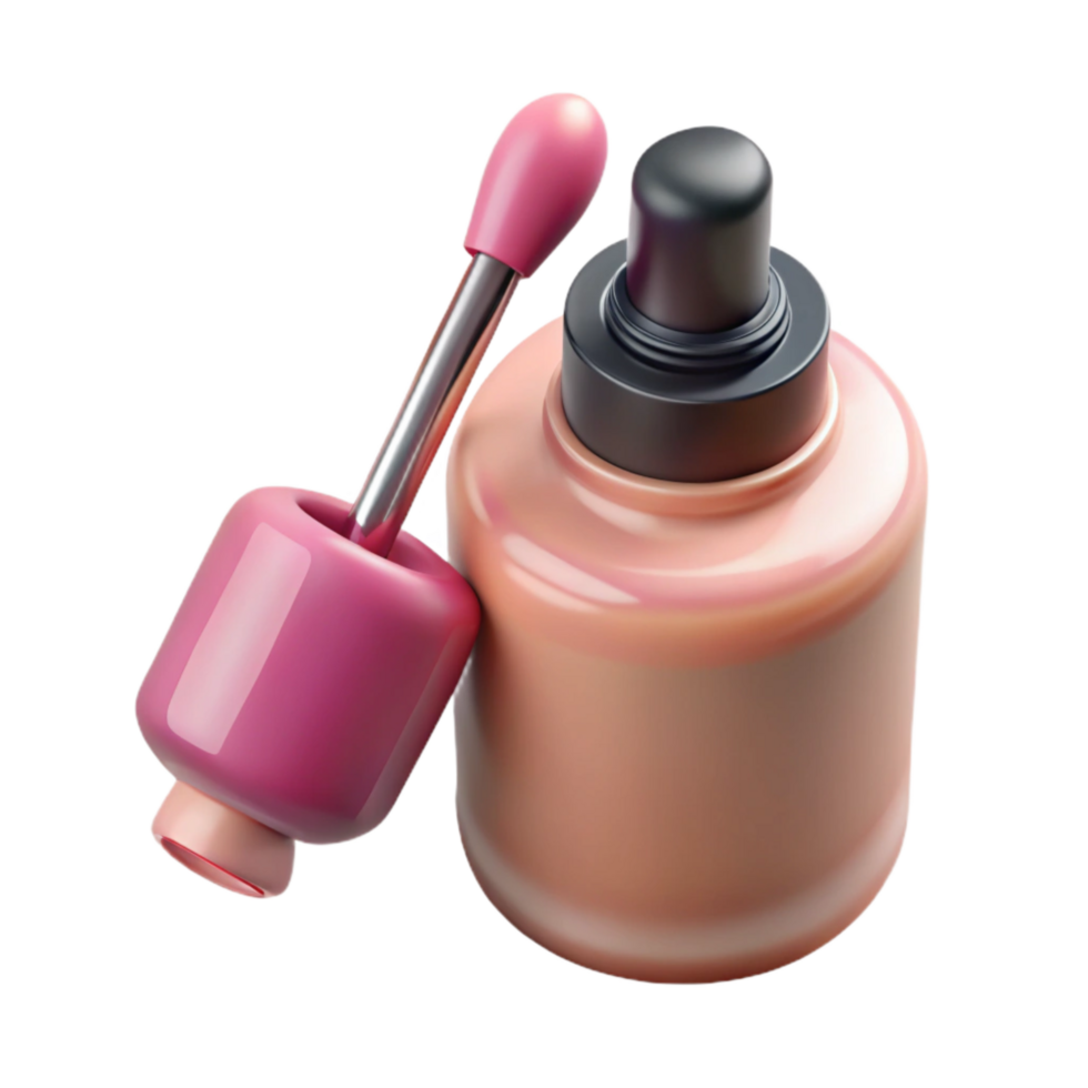 magnificent creative Nail Polish Bottle Pink Color Front View Isolated professional png