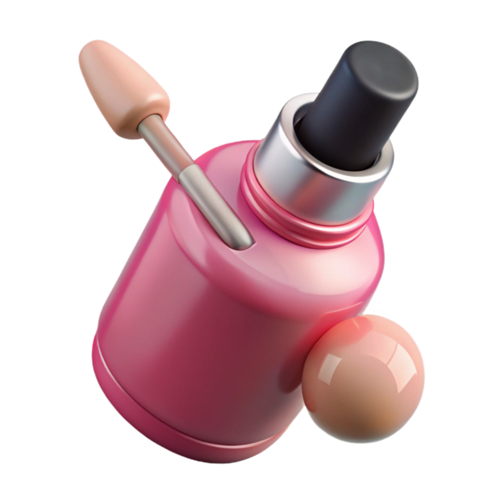 extraordinary traditional Nail Polish Bottle Pink Color Front View Isolated original png