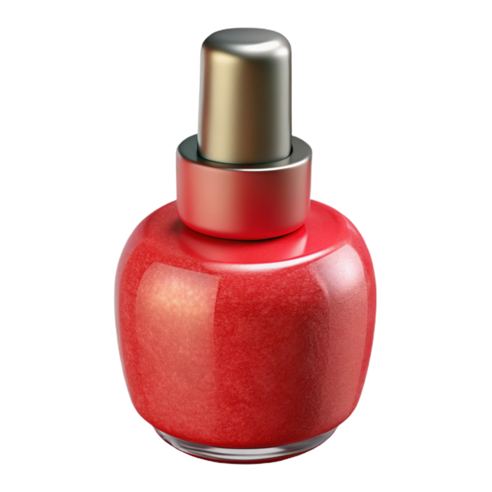impressive abstract Nail Polish Bottle Red Color Transparent Background Cutout exclusive png