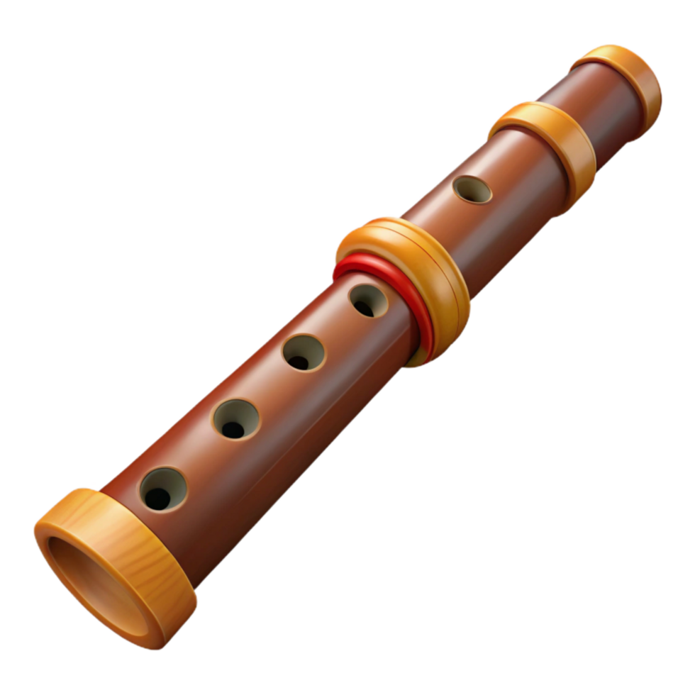 beautiful contemporary Native American Flute Wooden Texture Transparent Background exclusive png