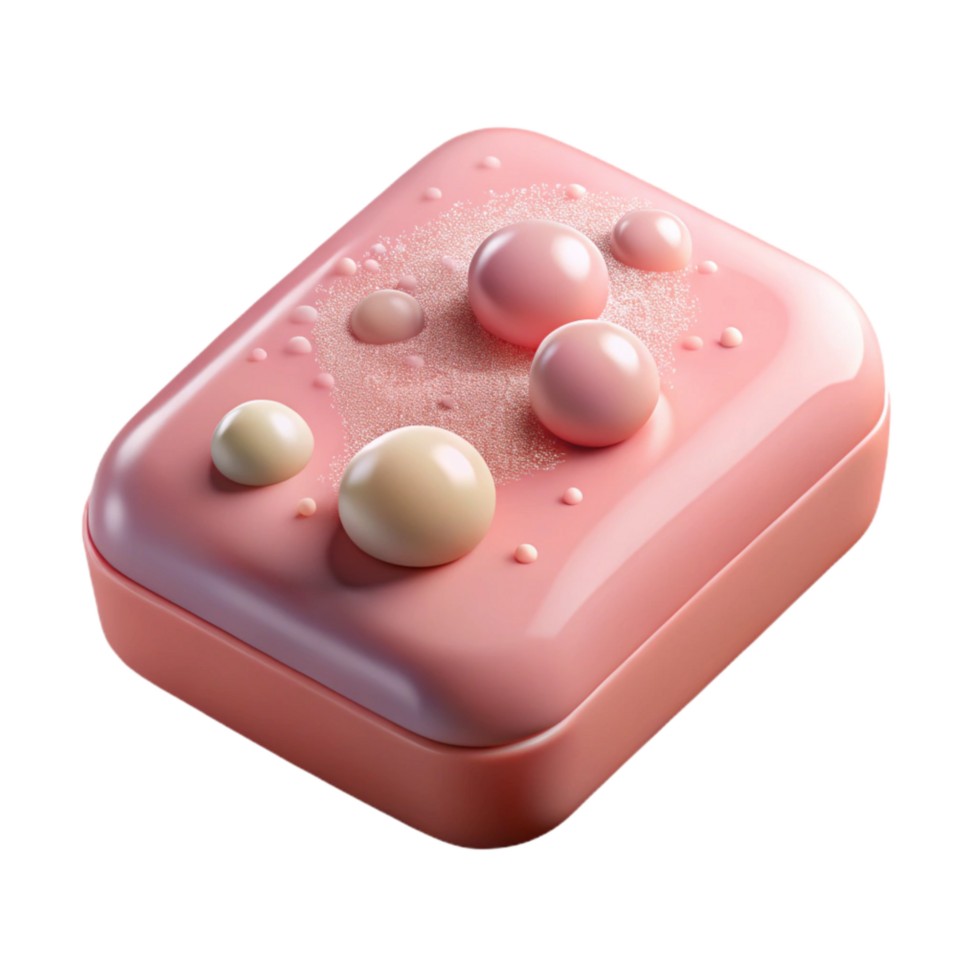 elegant abstract Natural Soap Bar with Bubbles Transparent Background genuine png