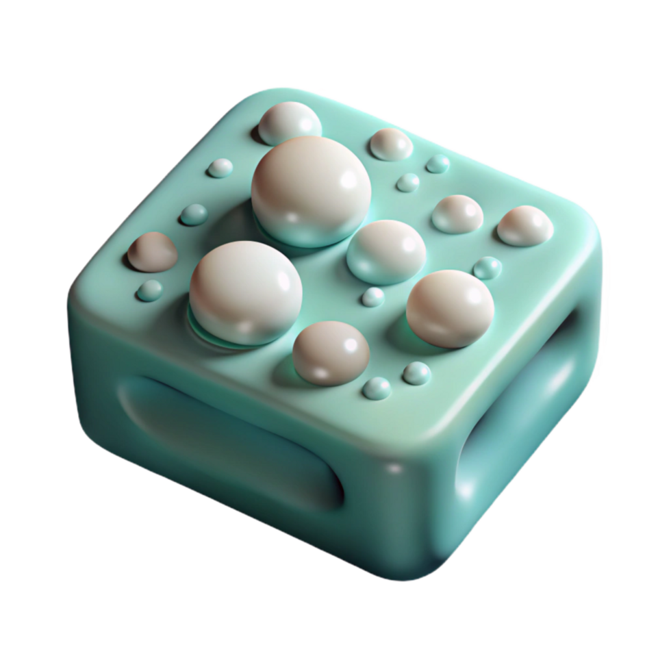serene modern Natural Soap Bar with Bubbles Transparent Background exclusive png