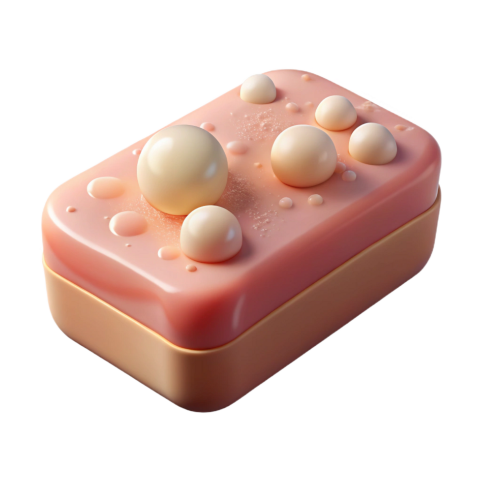 magnificent vintage Natural Soap Bar with Bubbles Transparent Background high quality png