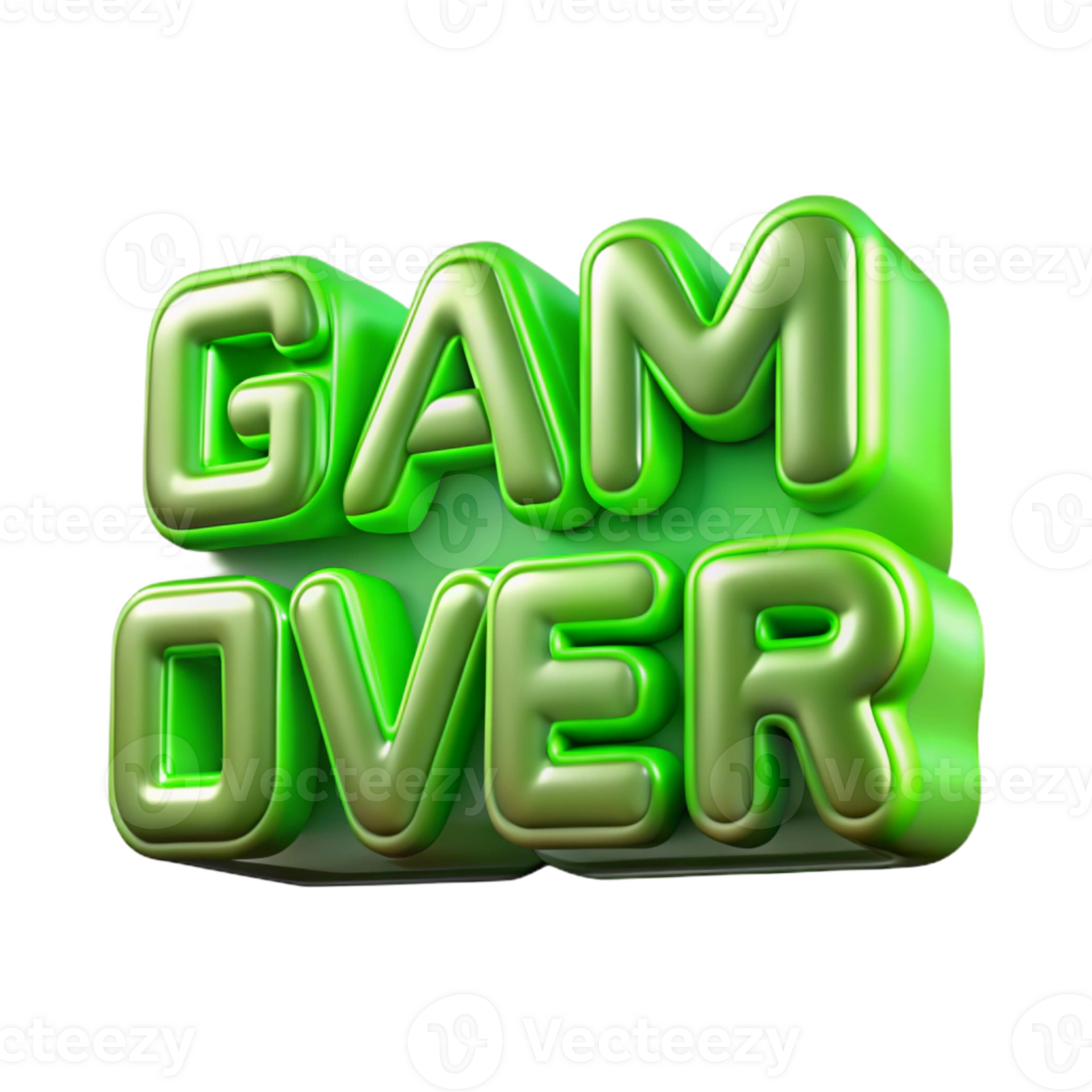 elegant vintage Neon Green Game Over Text Transparent 57454791 PNG