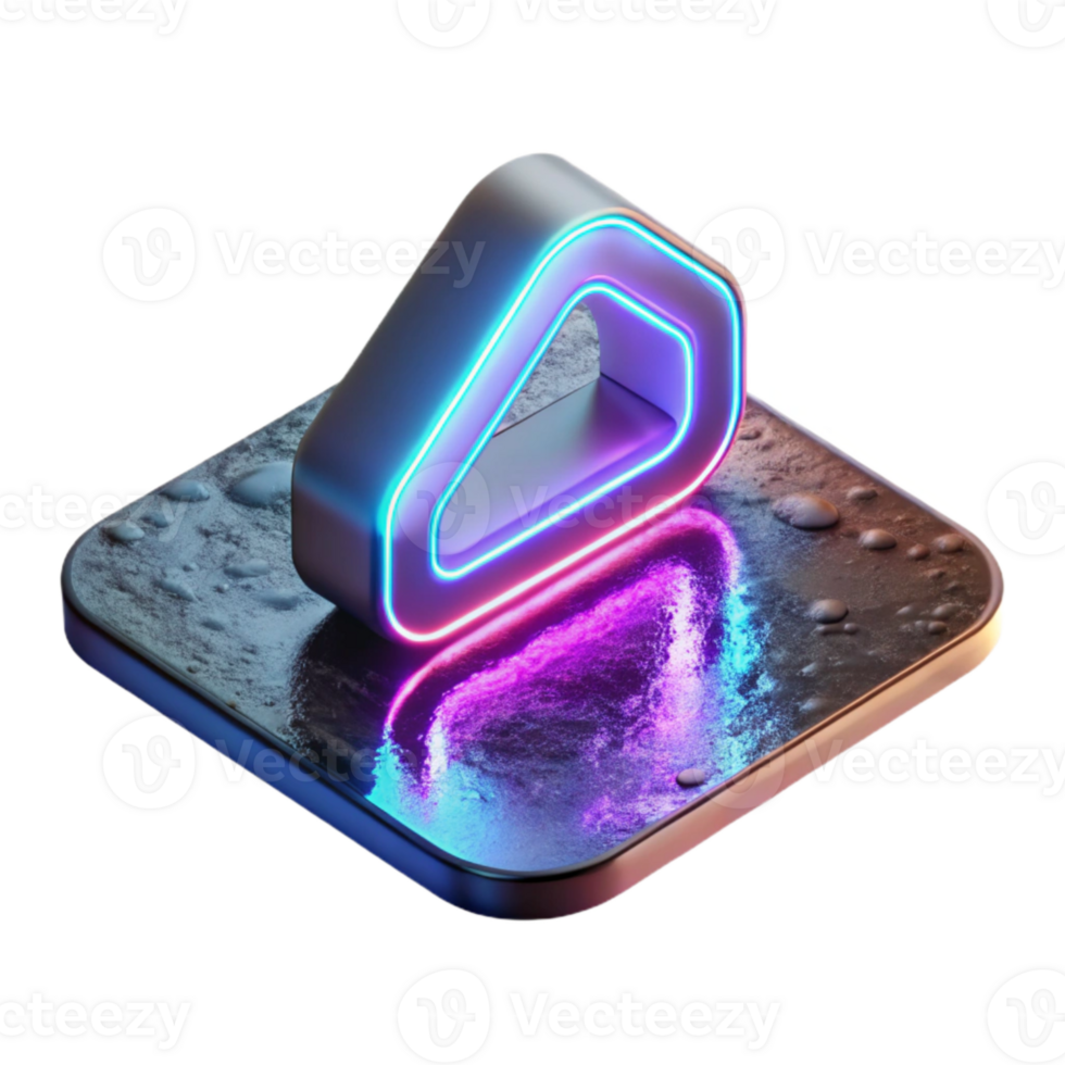 stunning creative Neon Sign Reflection Wet Pavement Transparent high resolution png