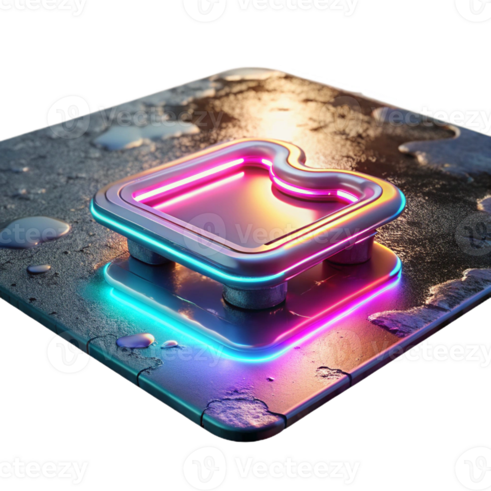 wonderful artistic Neon Sign Reflection Wet Pavement Transparent exclusive png
