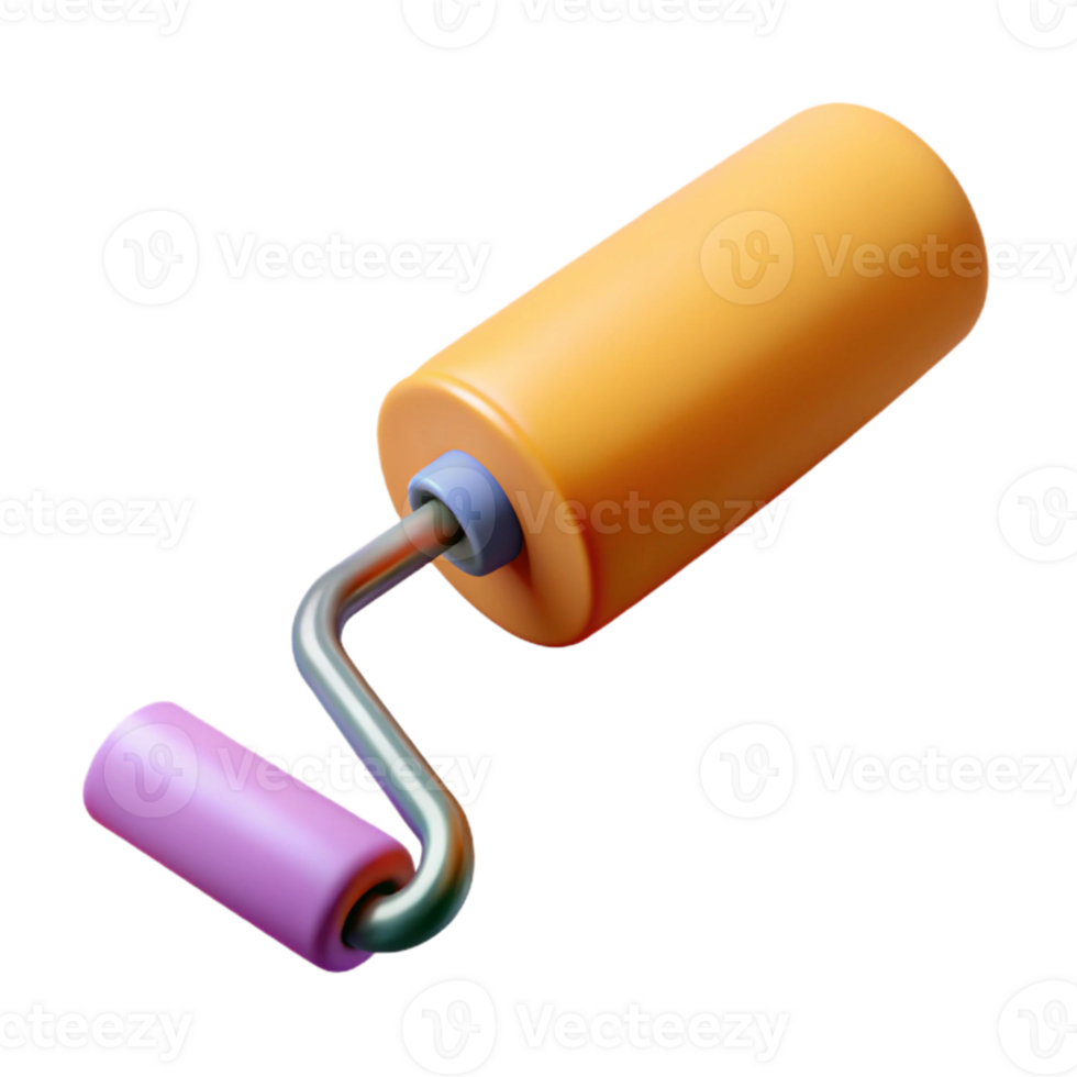 magnificent minimalist New Paint Roller Angled View Isolated png