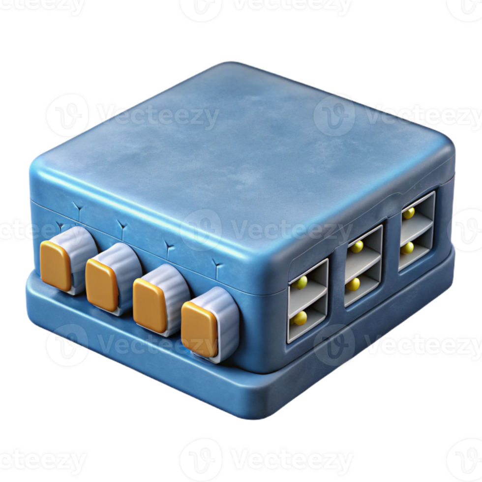 beautiful contemporary Network Switch with Multiple Ports Isolated Element detailed png