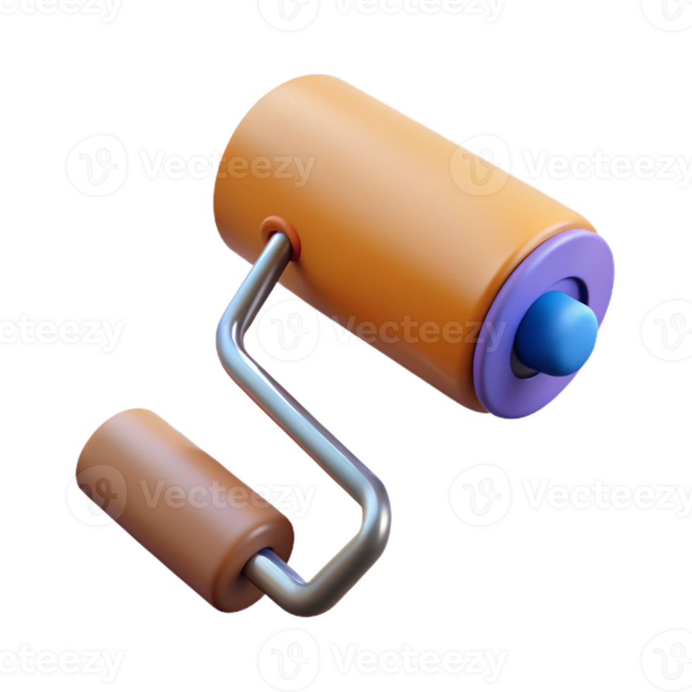 beautiful rustic New Paint Roller Angled View Isolated original png